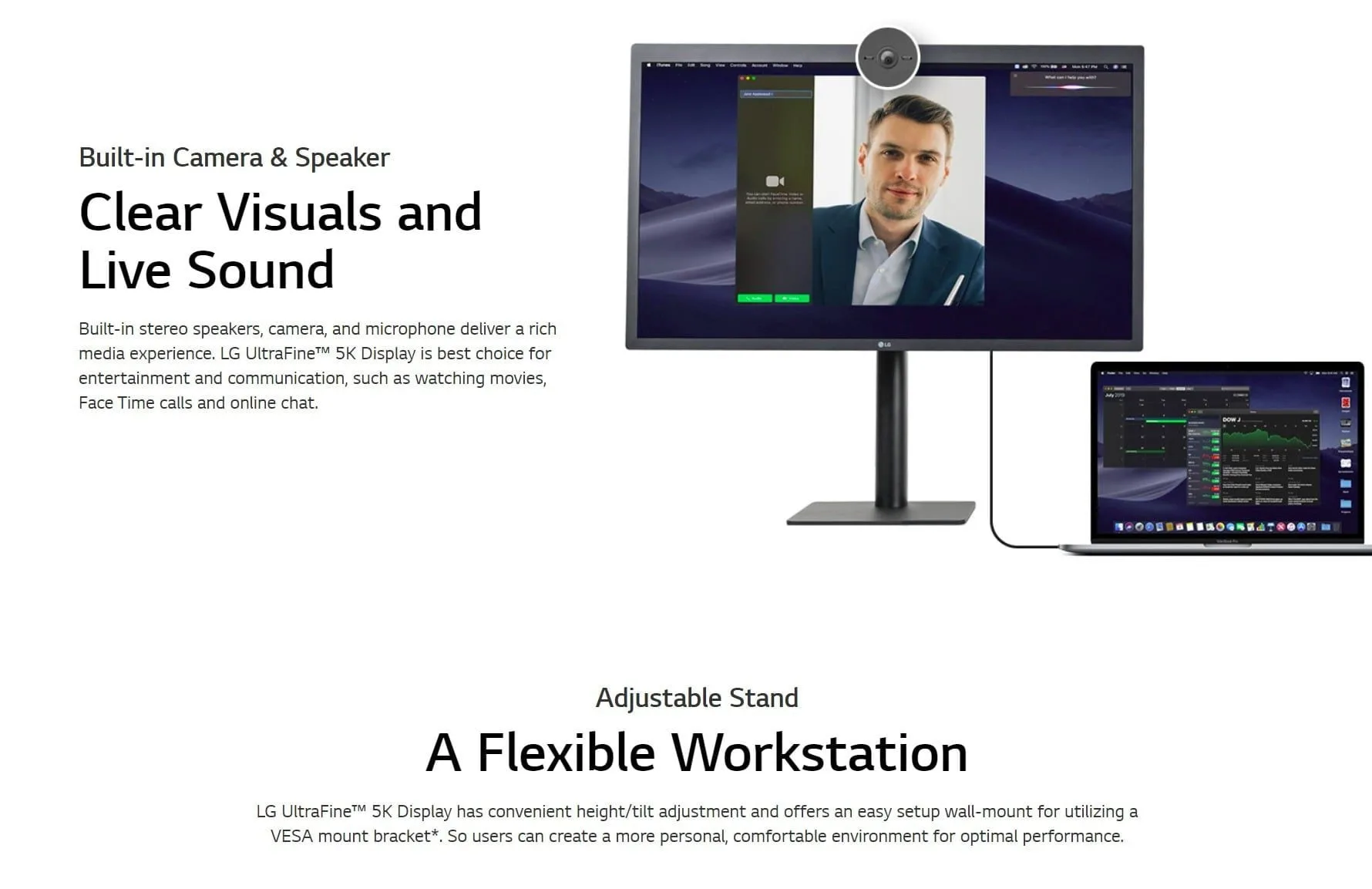 LG 27MD5KL-B 27 Inch UltraFine 5K (5120 x 2880) IPS Display with macOS Compatibility, DCI-P3 99% Color Gamut and Thunder
