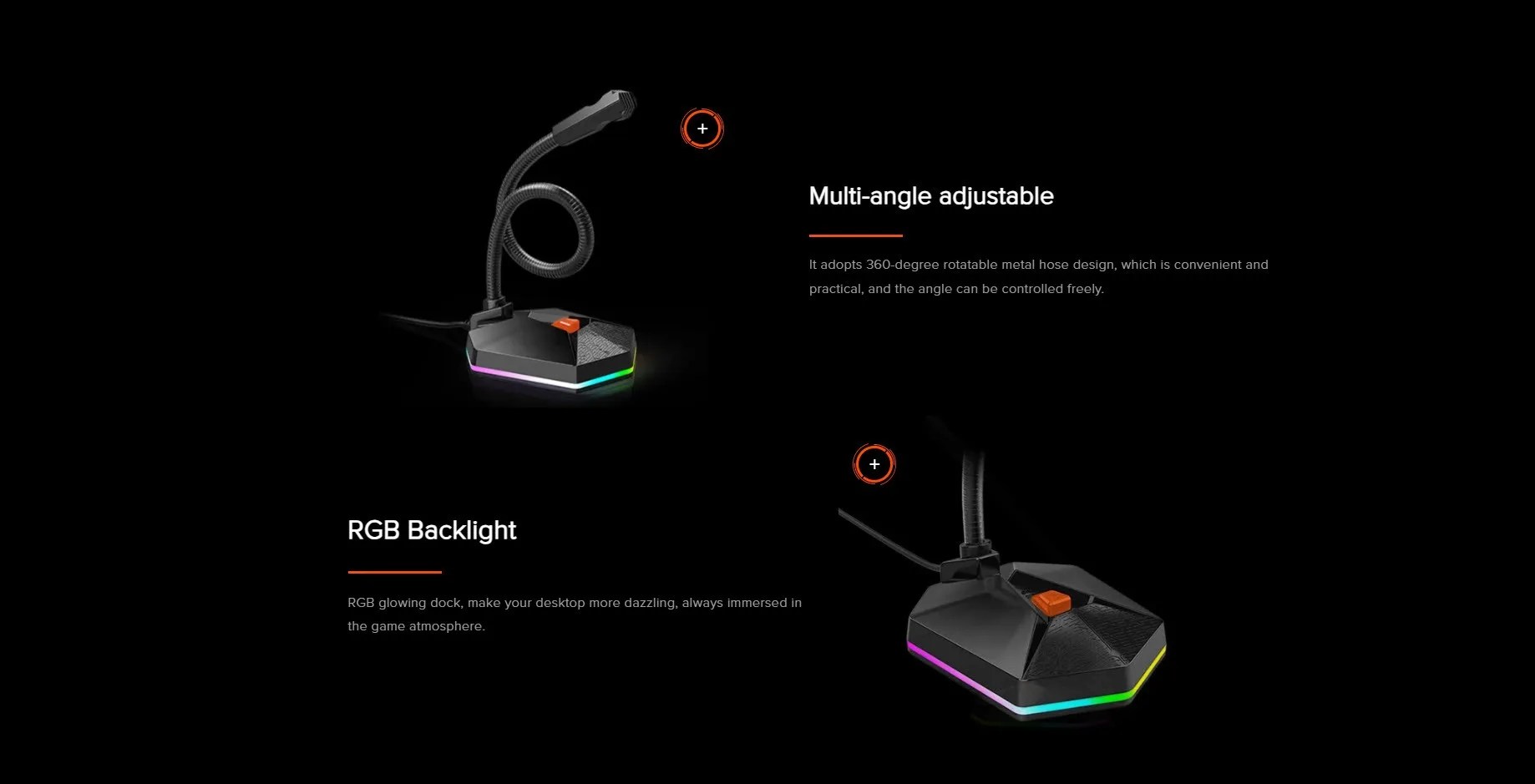Meetion MC13 RGB Multi-angle Adjustable Gooseneck Gaming Microphone