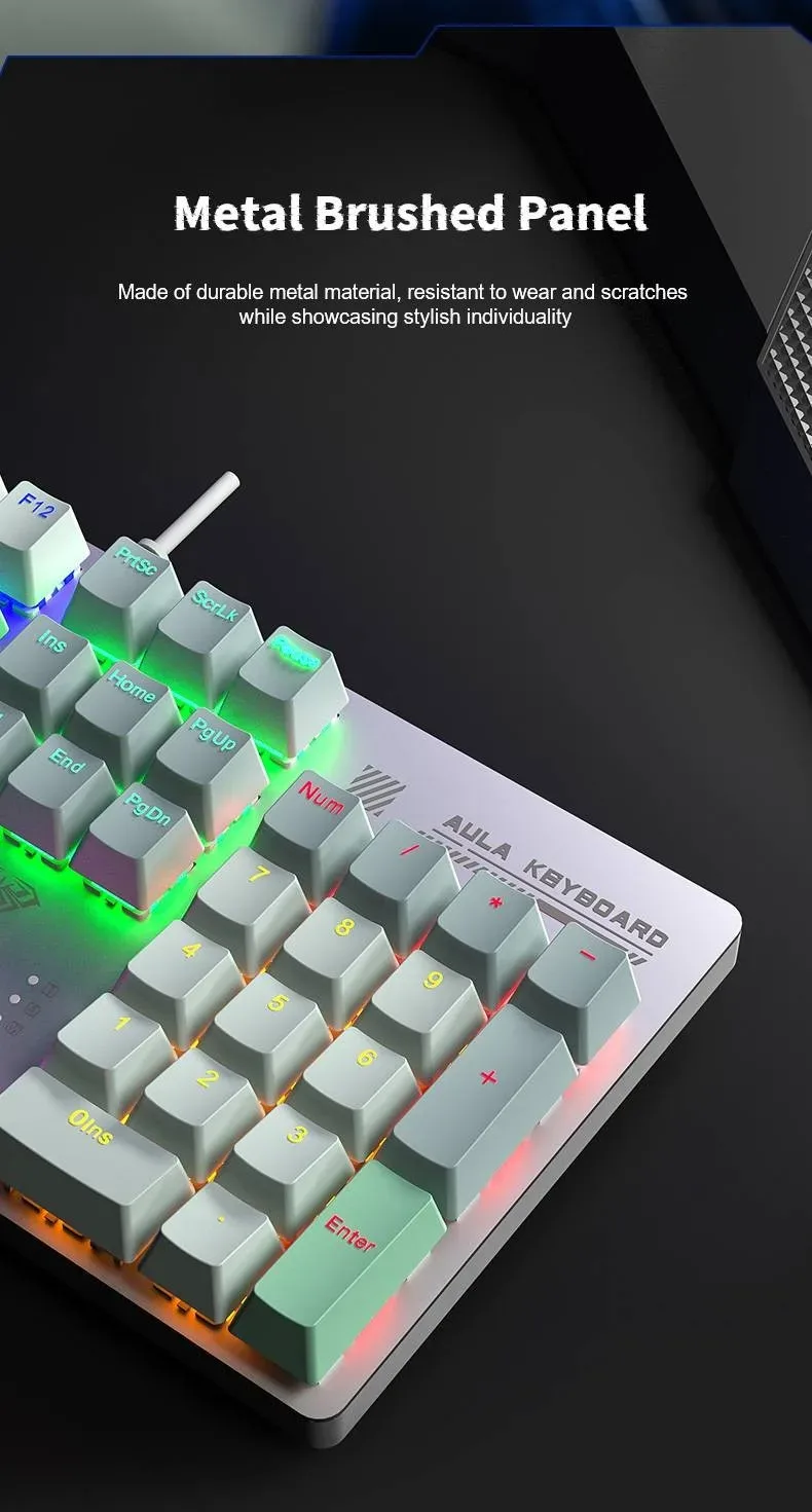 AULA S500 Wired RGB Mechanical Gaming Keyboard Black Red - Blue Switches