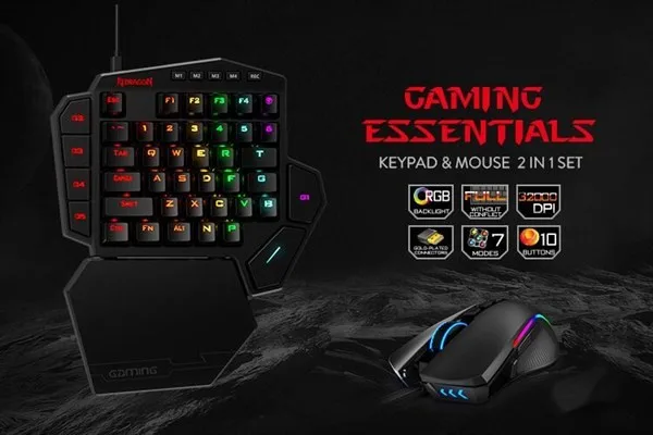 Redragon K585RGB-BA Combo Gaming Keypad and M721 RGB Mouse