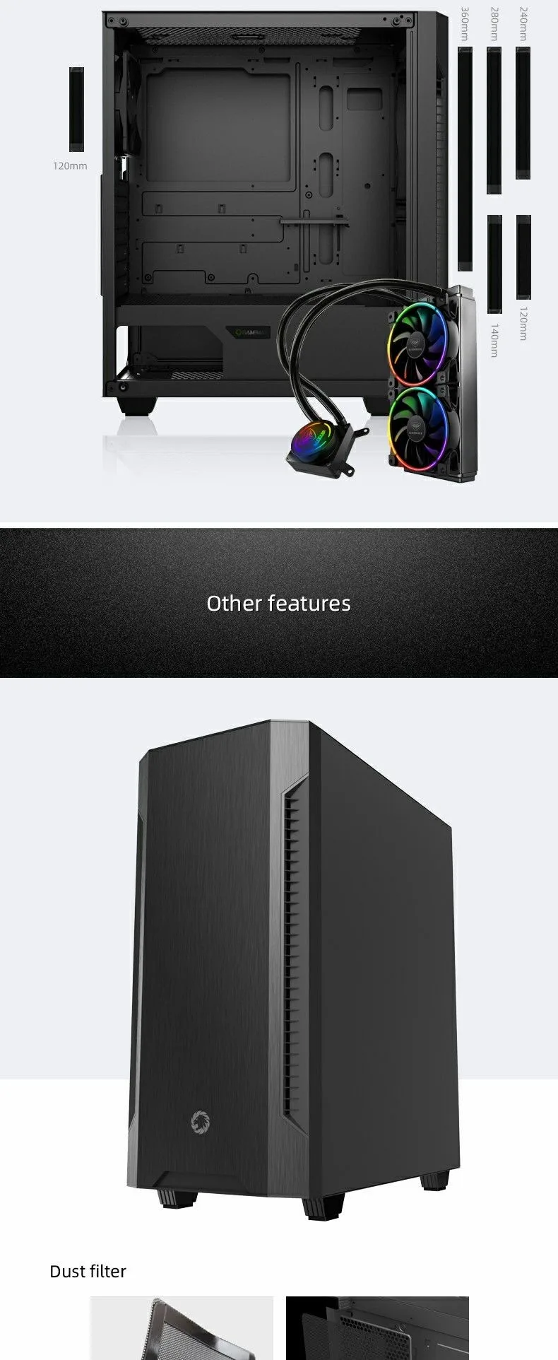 GameMax Fortress TG E-ATX Gaming Case