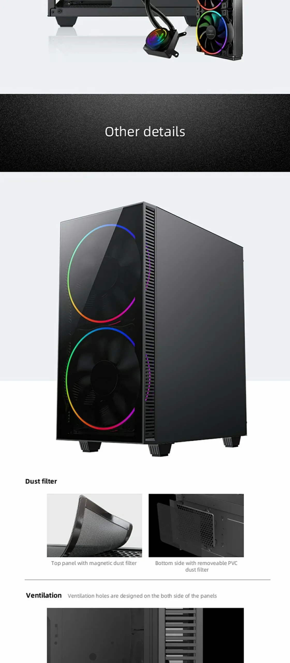GameMax Black Hole E-ATX Gaming Case - Black