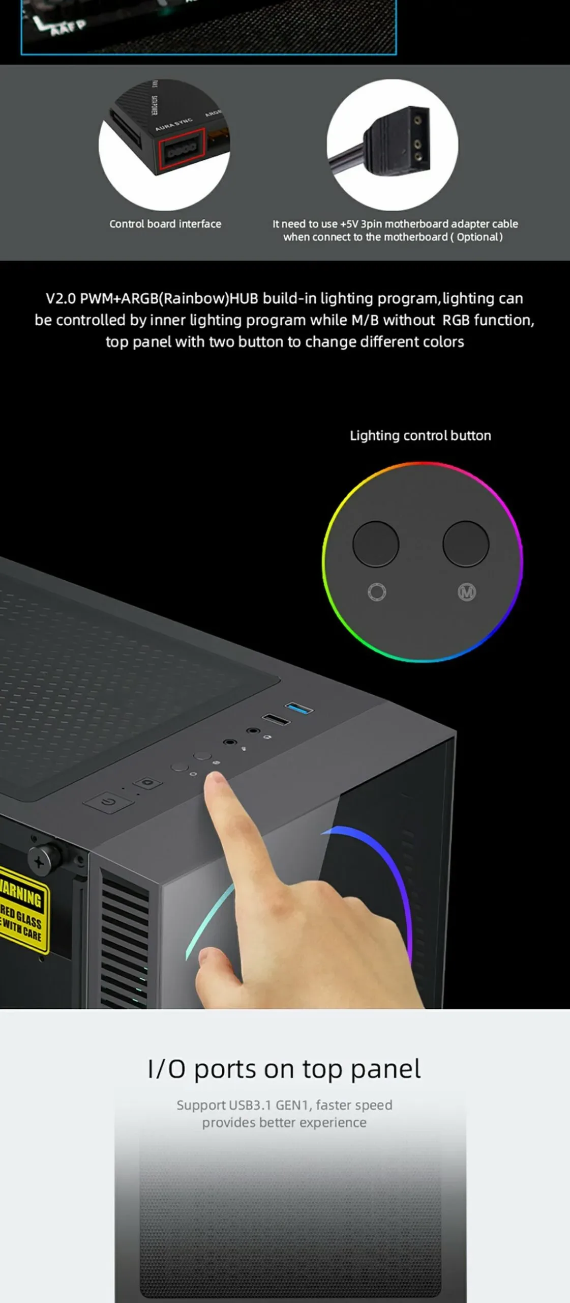 GameMax Black Hole E-ATX Gaming Case - Black