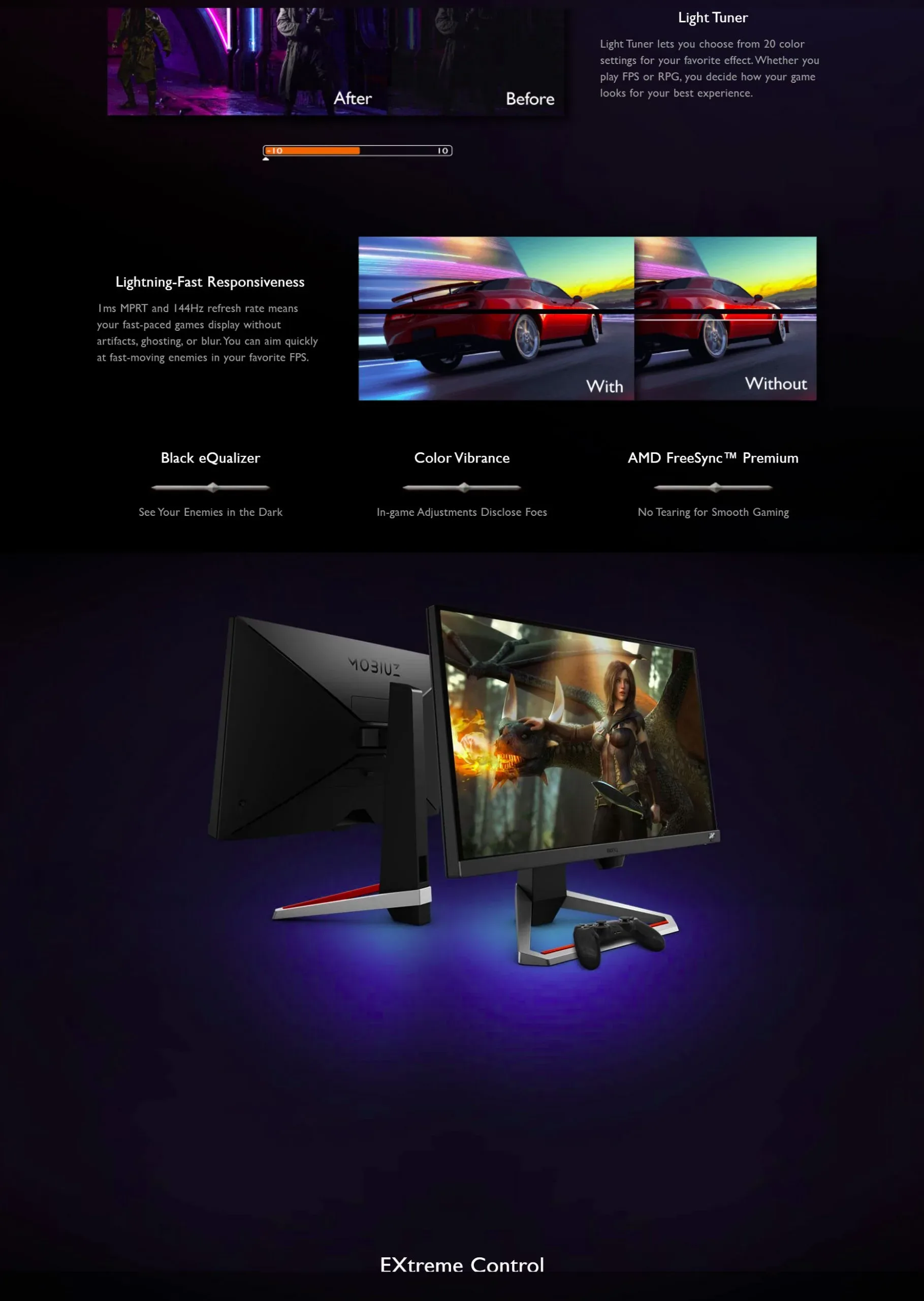 BenQ EX2510 MOBIUZ  24.5" 16:9 HDR10 FreeSync 144 Hz IPS Gaming Monitor