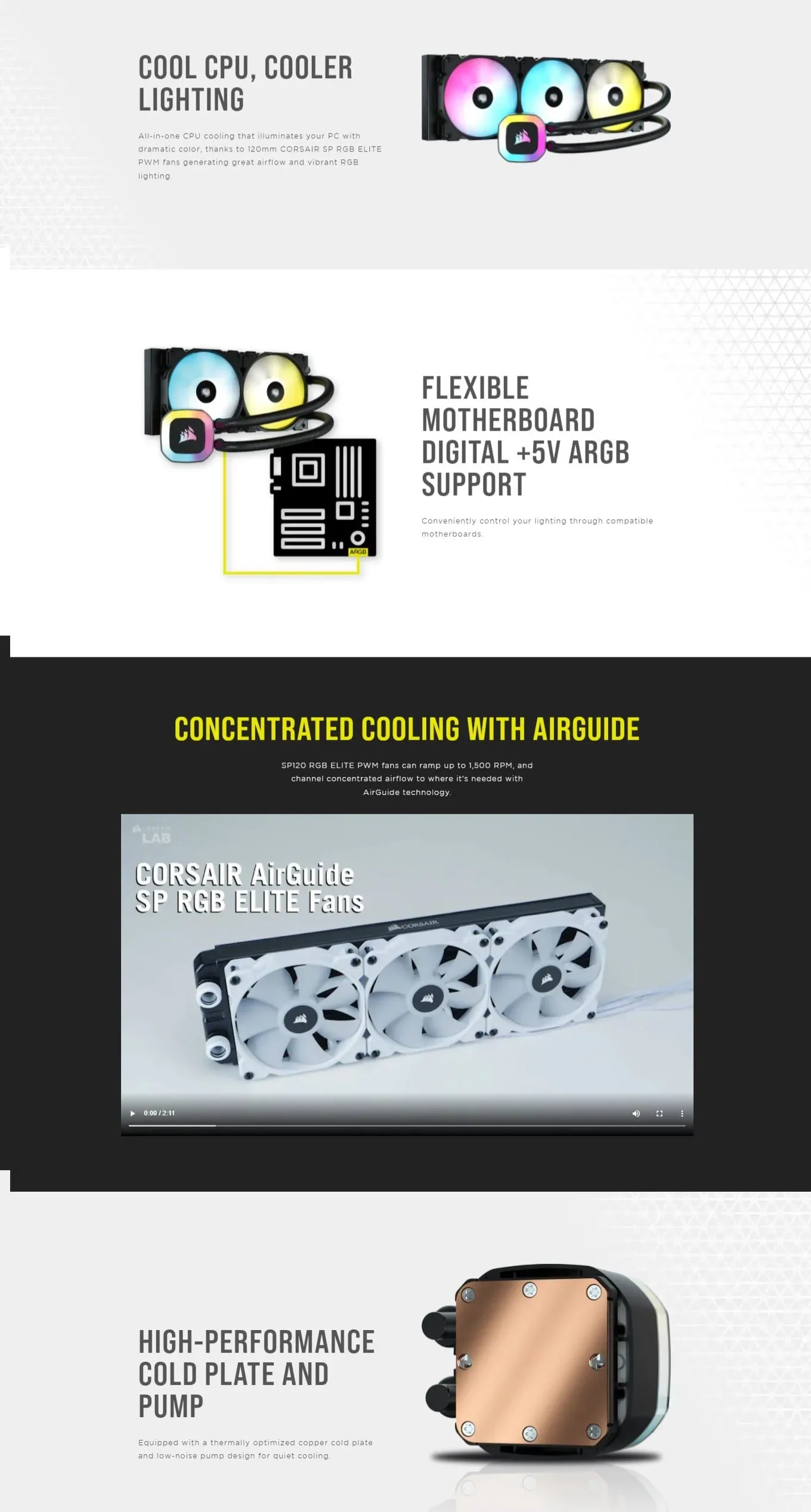 Corsair H150 RGB 360mm Liquid CPU Cooler