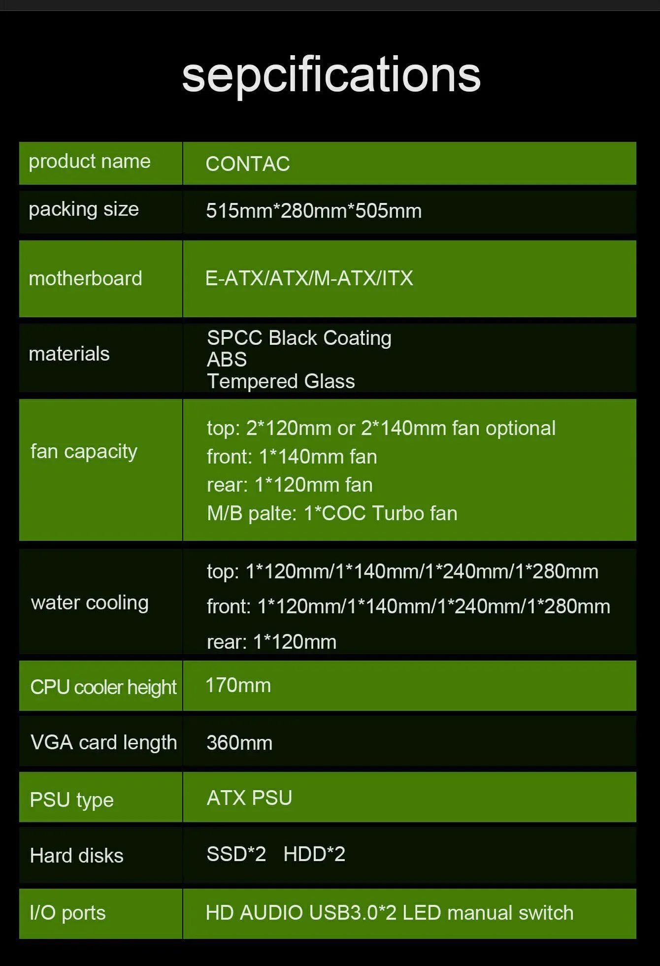 GameMax Conctac COC Mid Tower Gaming Case - Black