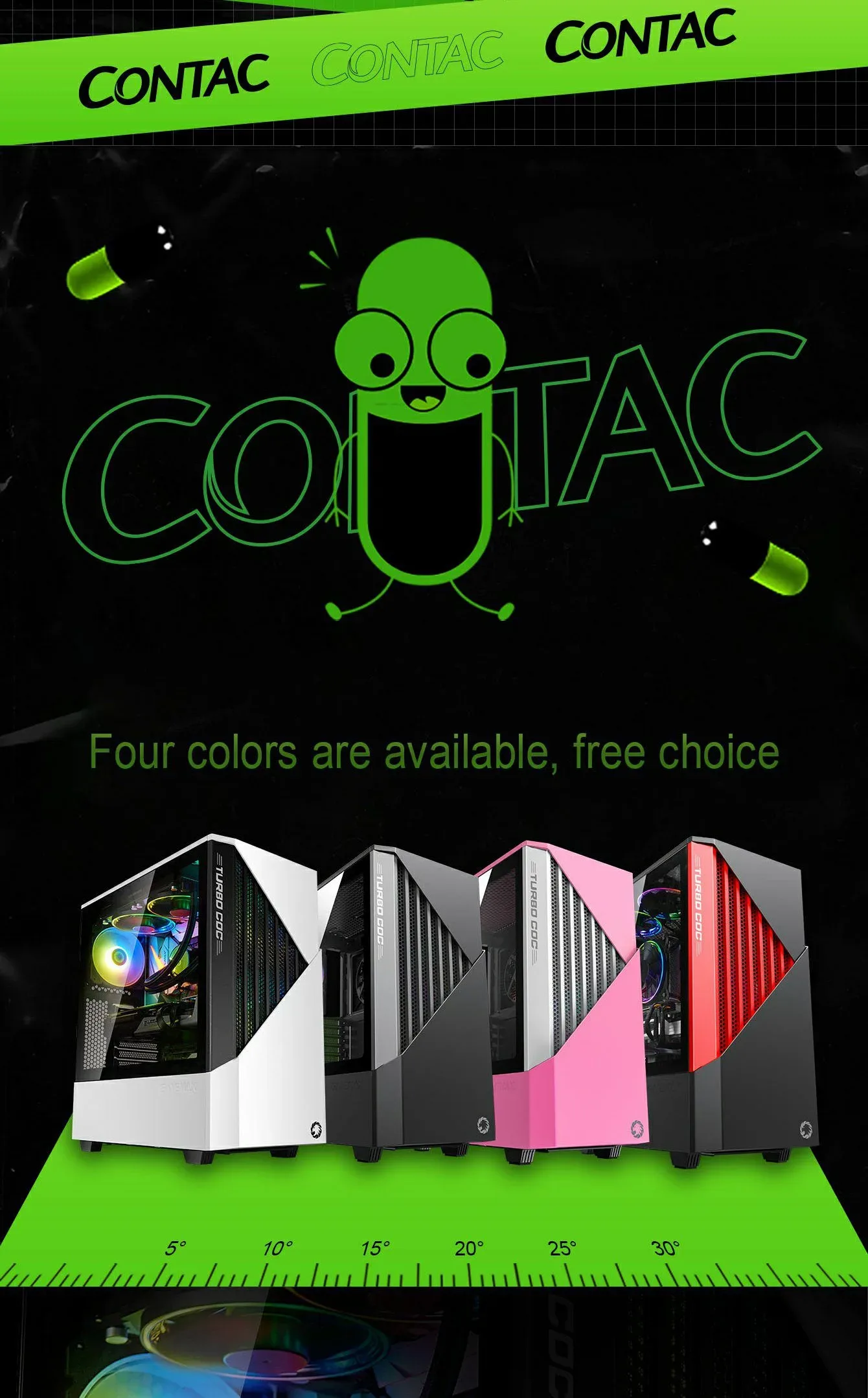GameMax Conctac COC Mid Tower Gaming Case - Black
