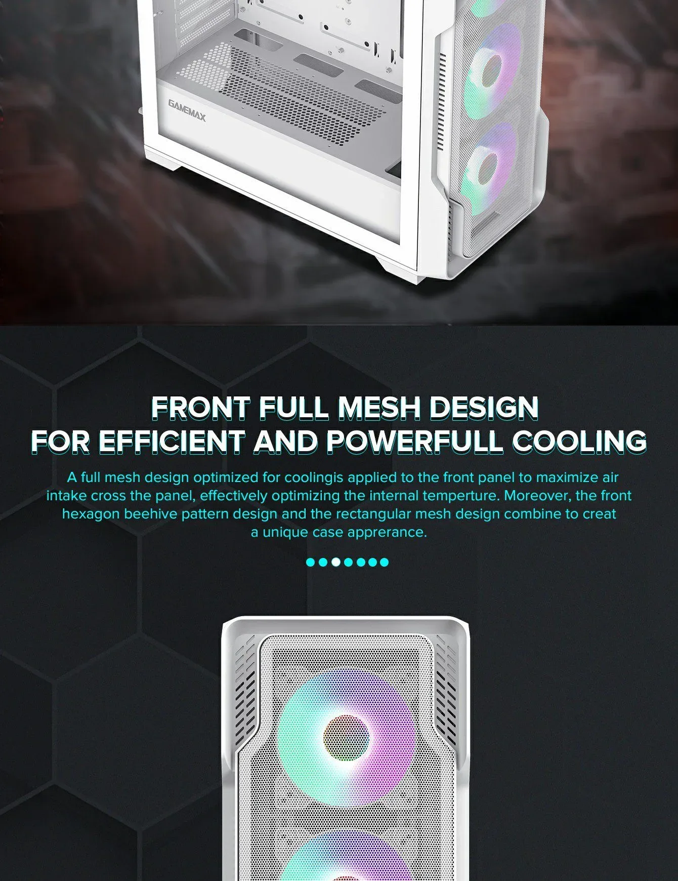 GameMax Siege E-ATX Mid-Tower Gaming Case White