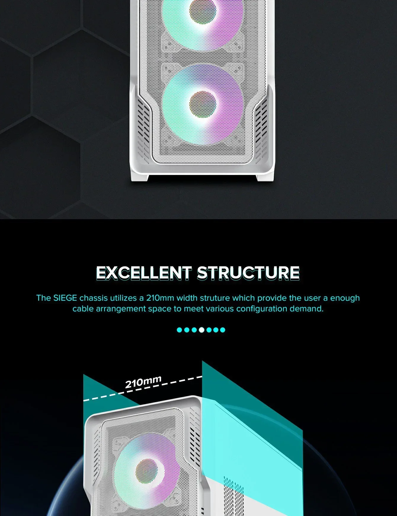 GameMax Siege E-ATX Mid-Tower Gaming Case White