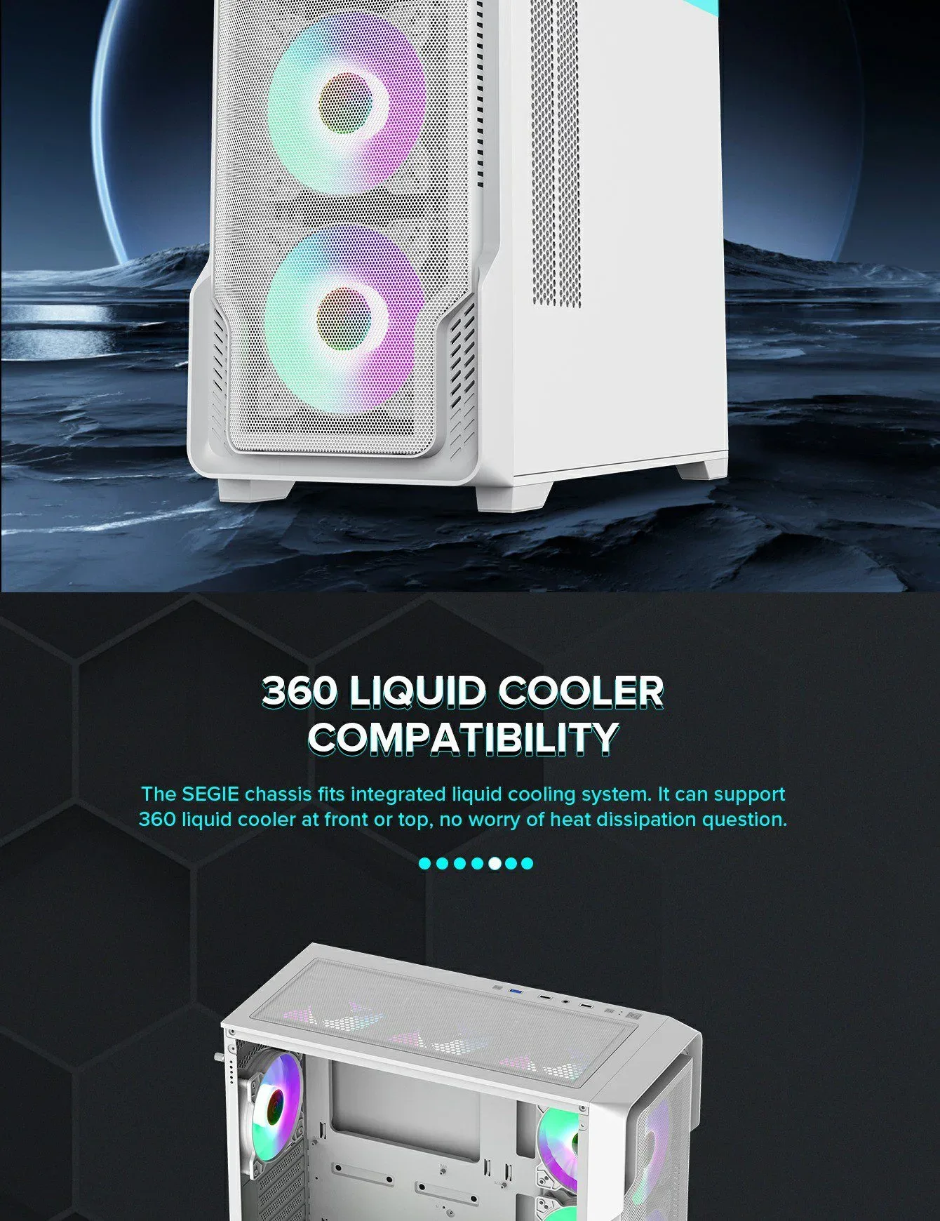 GameMax Siege E-ATX Mid-Tower Gaming Case White