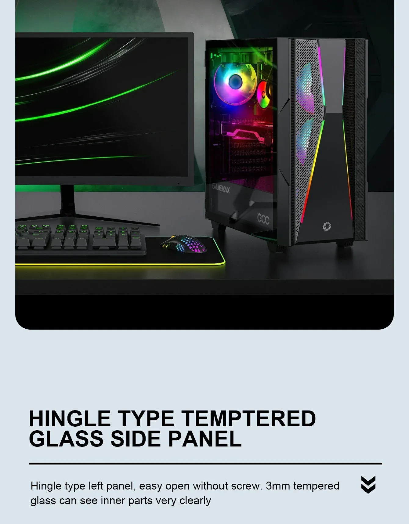 GameMax Typhoon ATX Gaming Case - Black