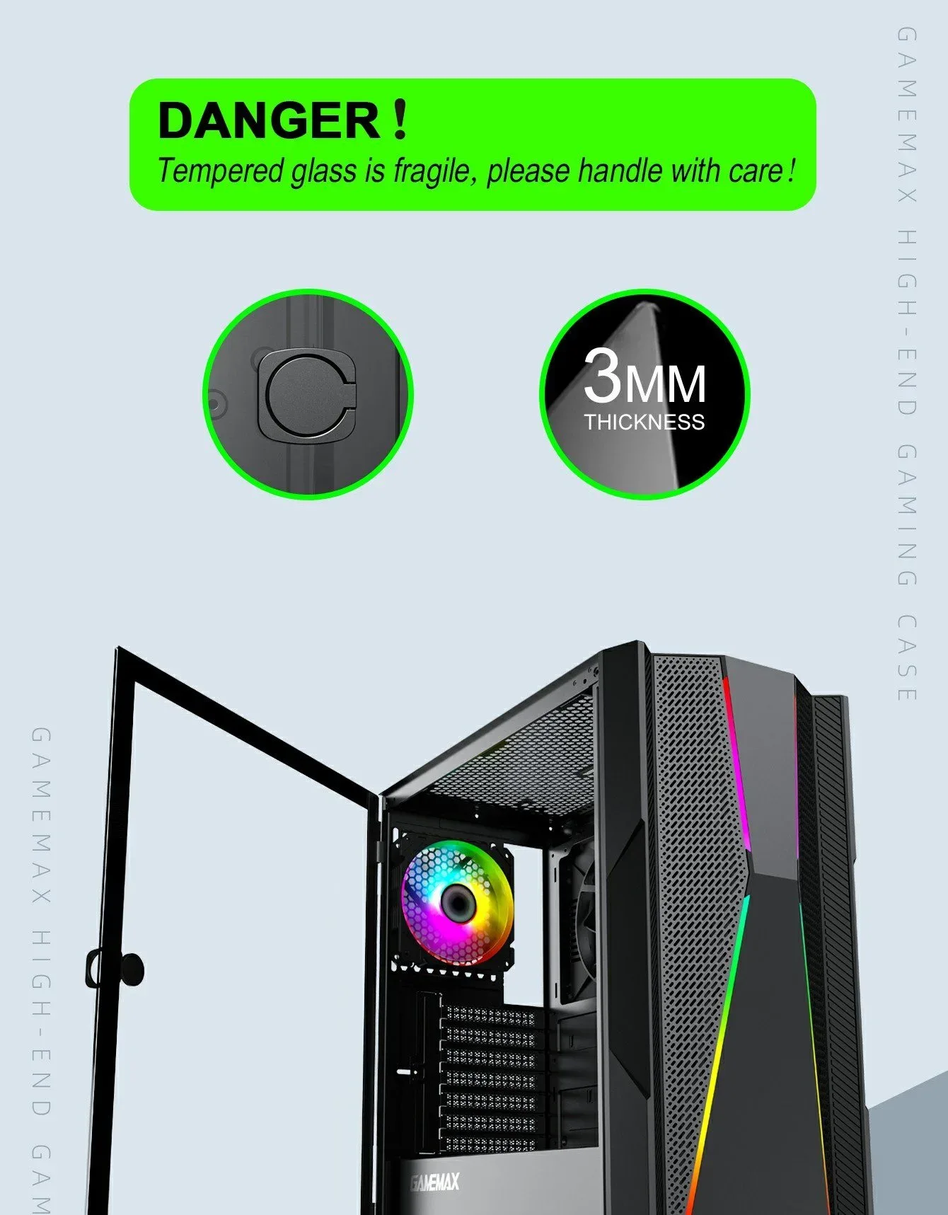 GameMax Typhoon ATX Gaming Case - Black