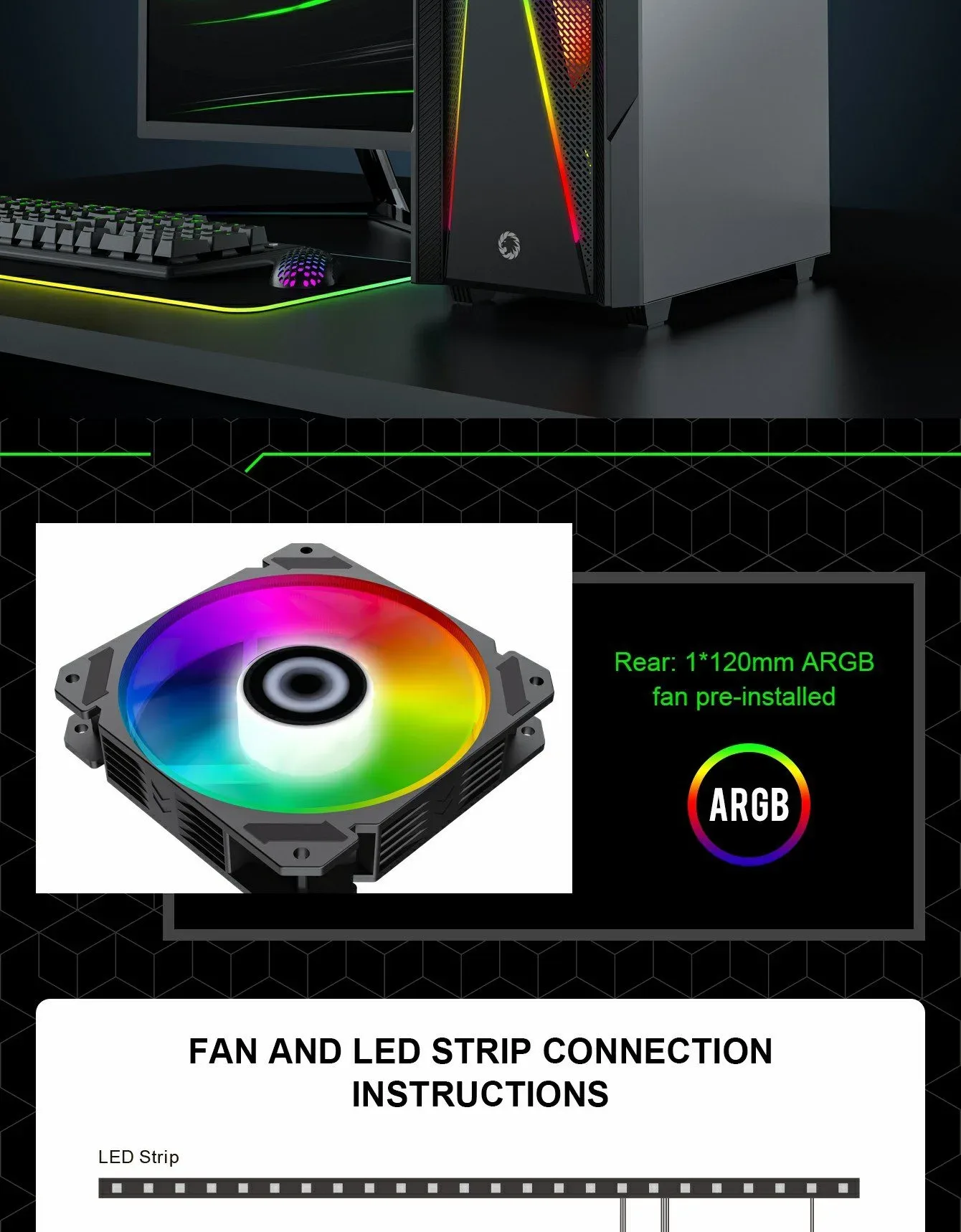 GameMax Typhoon ATX Gaming Case - Black