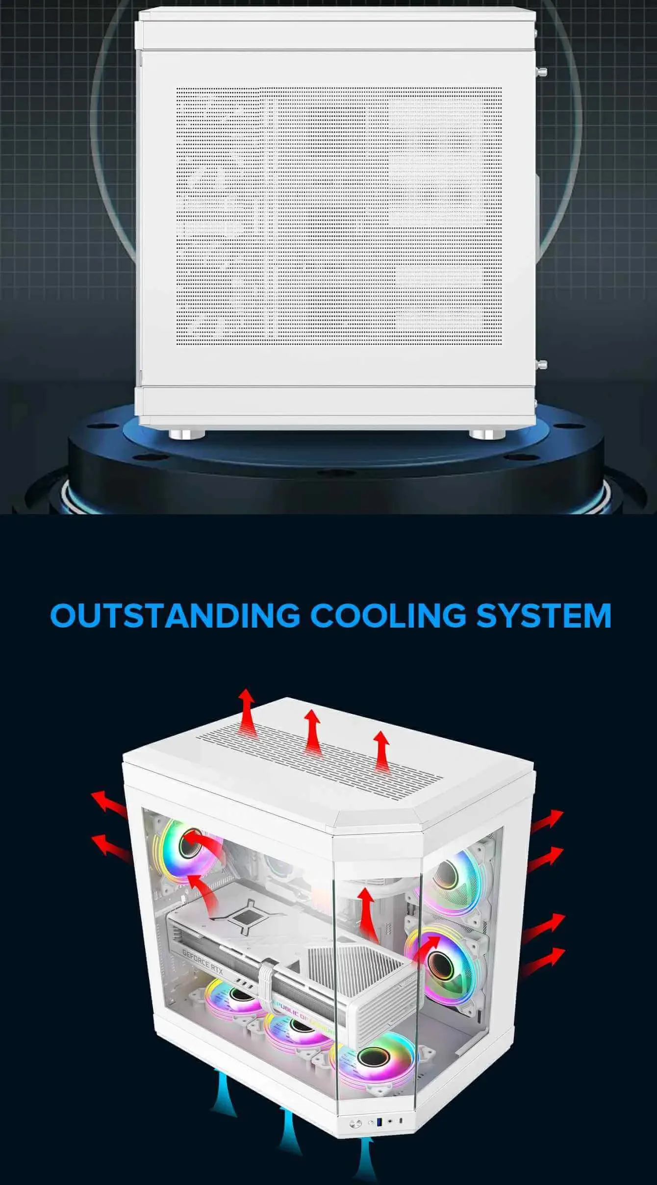 GameMax HYPE Premium Mid-Tower ATX PC Case White
