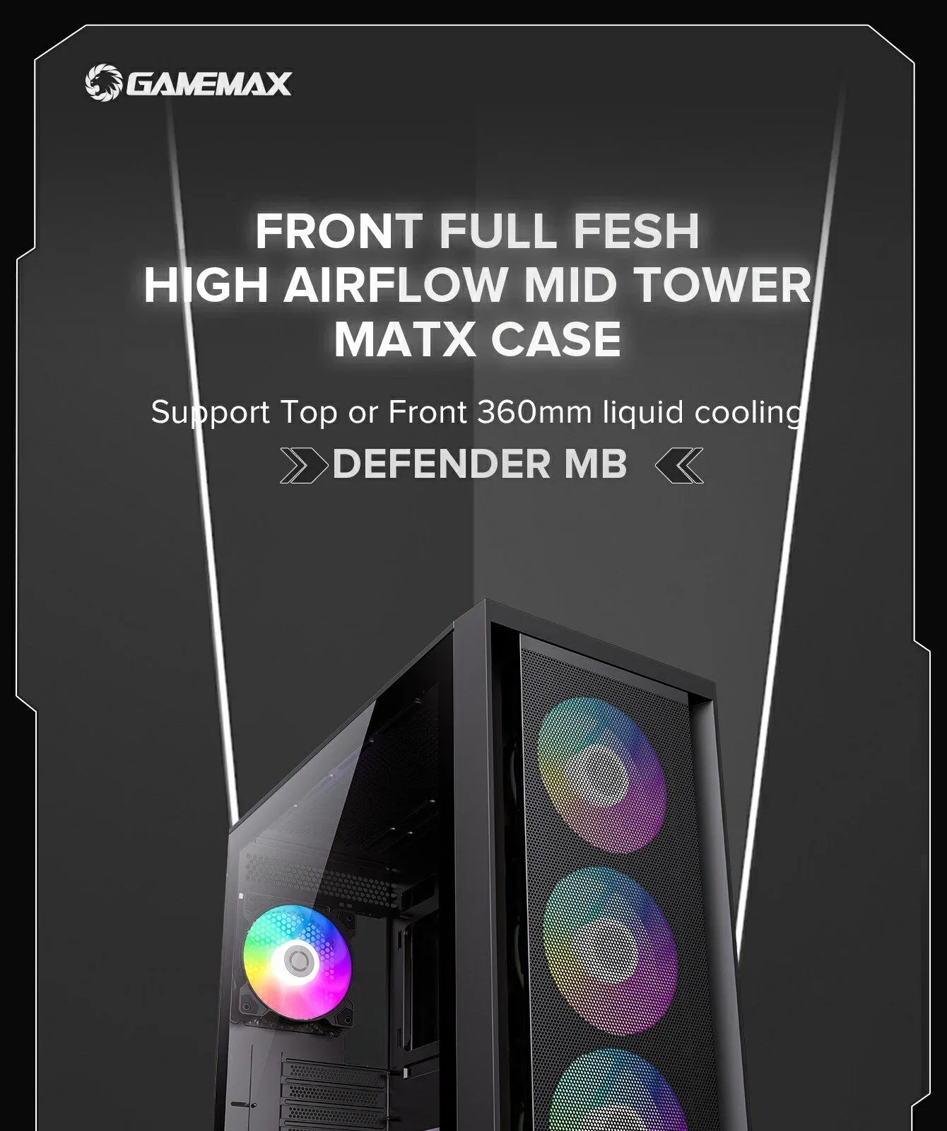 GameMax Defender Mesh Micro-ATX Gaming Case