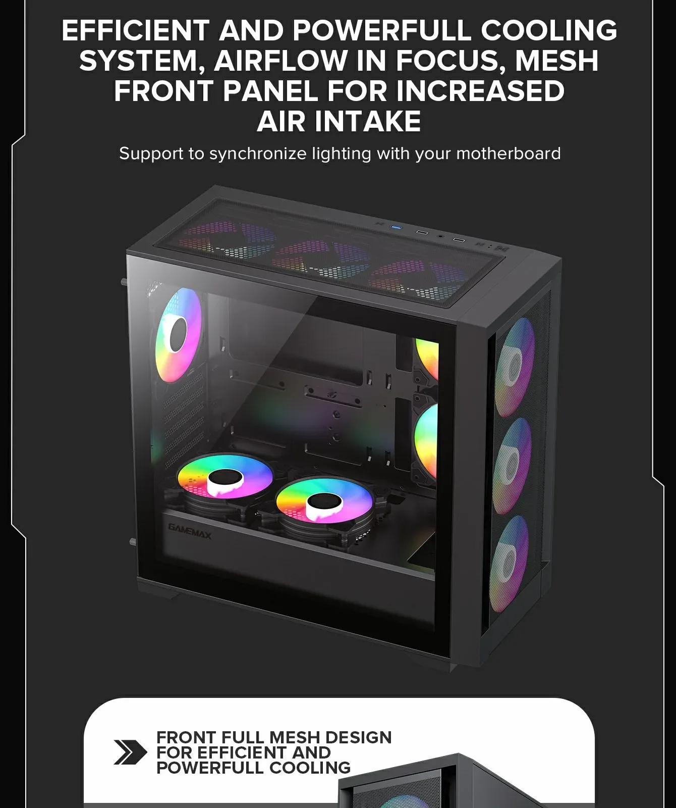 GameMax Defender Mesh Micro-ATX Gaming Case