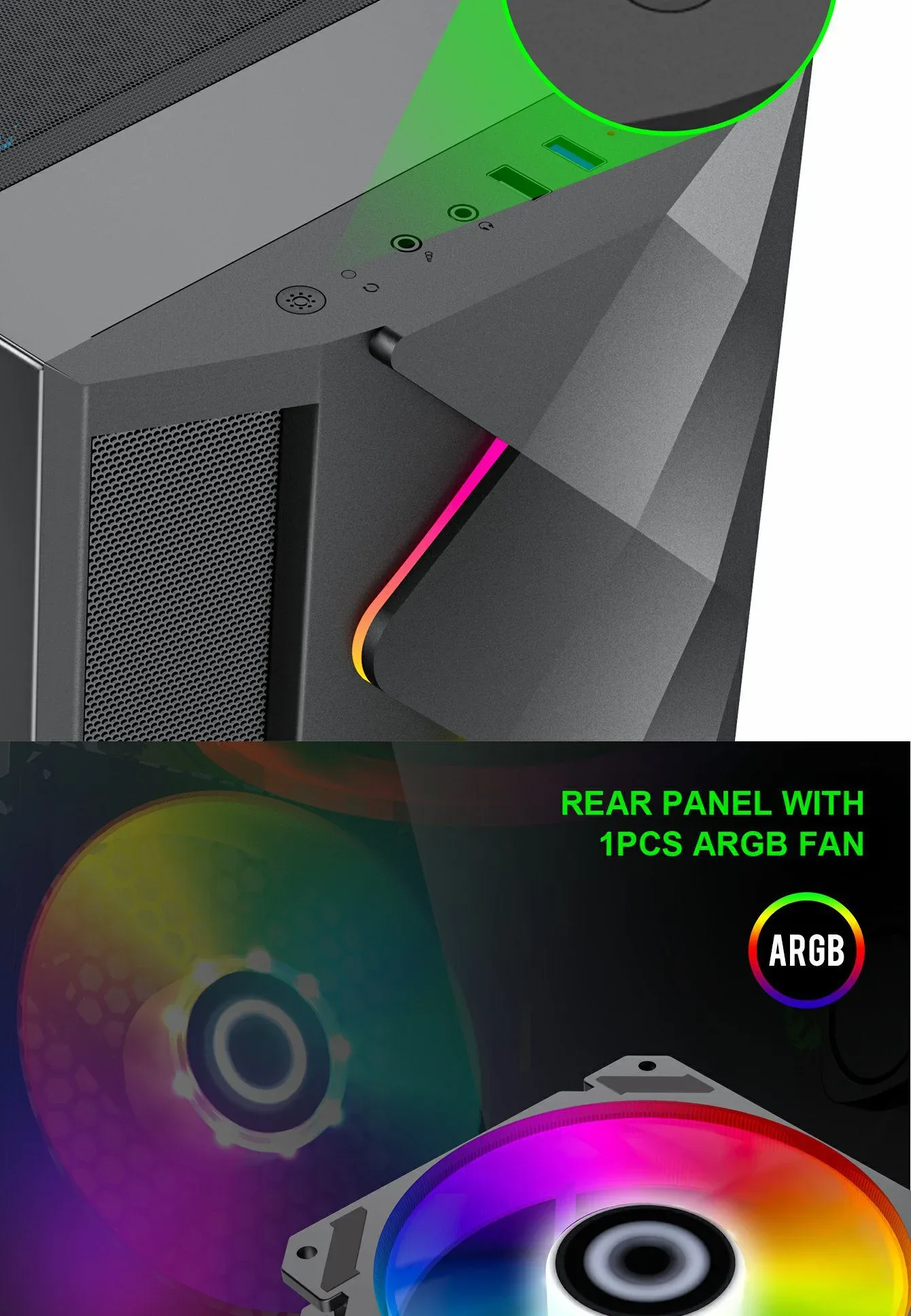 GameMax Diamond COC E-ATX Gaming Case - Black