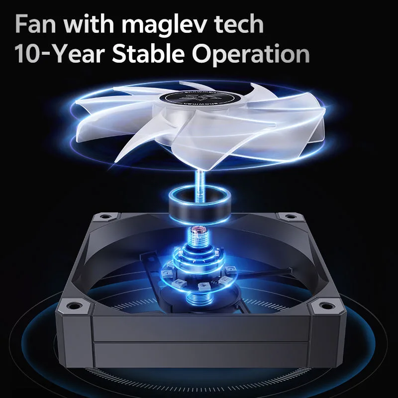 SNOWMAN MT4-V4D-ARGB CPU Cooler – 120mm ARGB Fan 4 Heat Pipes Digital Display