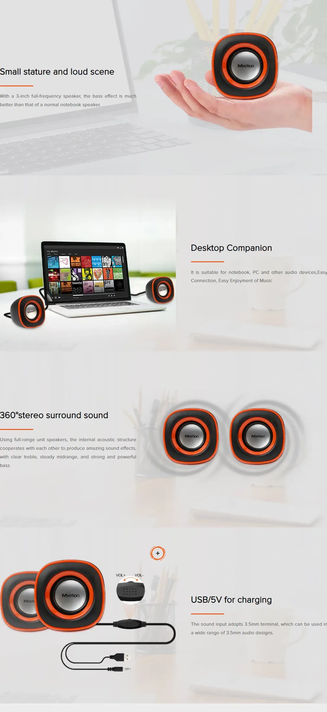 Meetion SP2010 2.0 Office Desktop Speaker