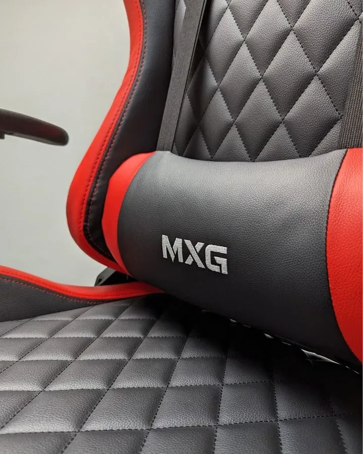 MXG GCH-01 Large Diamond Quilted PU with Headrest and Lumbar Support Gaming Chair Red/Black