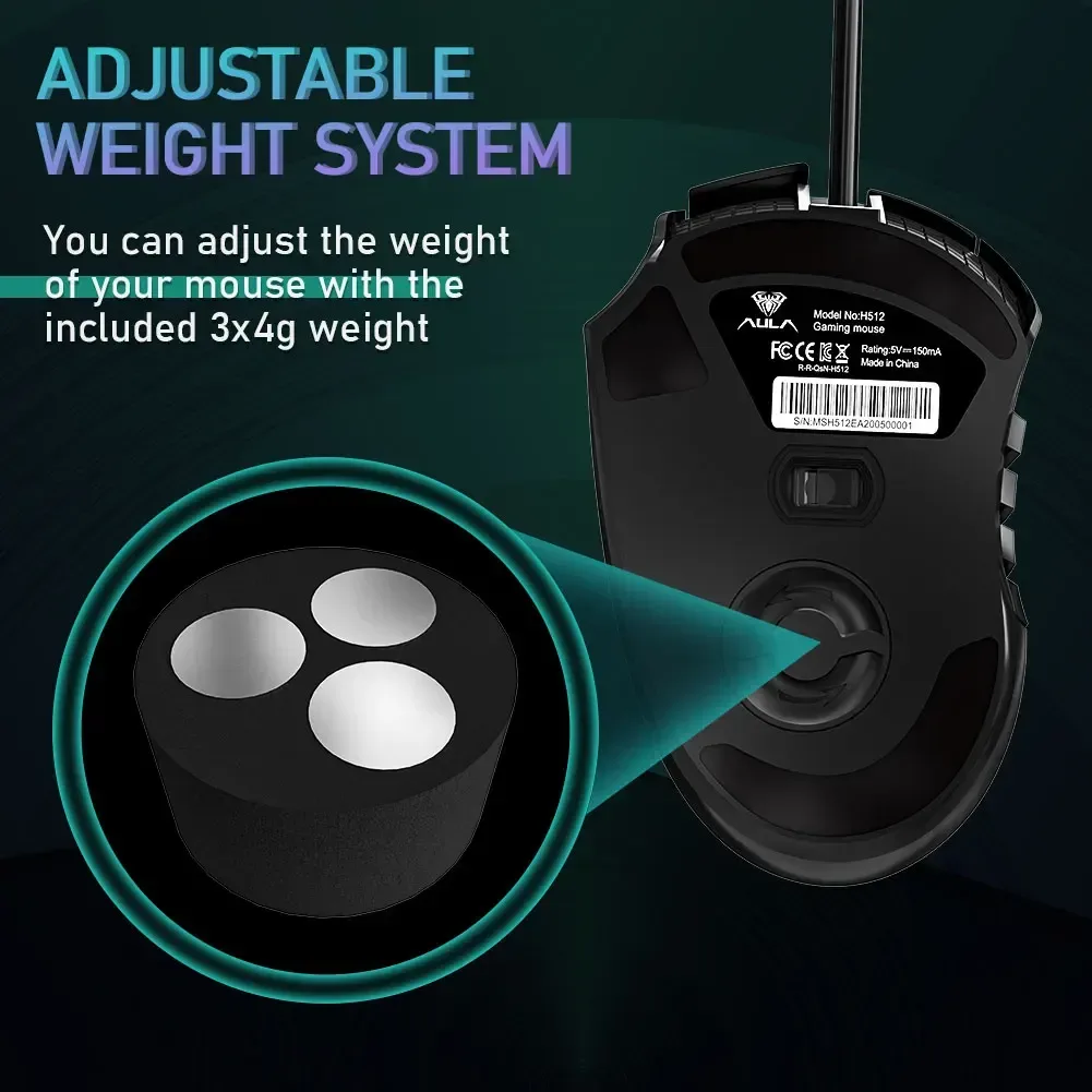 Aula H512 Programming USB Wired Gaming Mouse