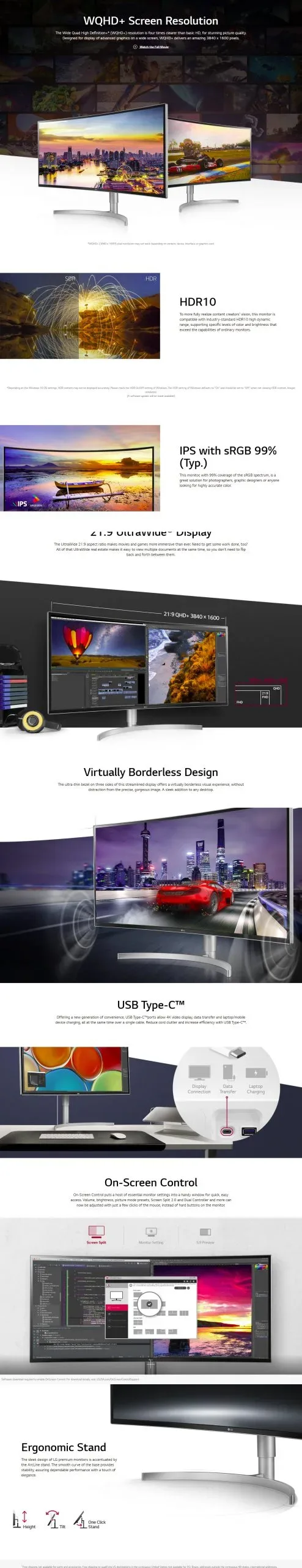 LG 38WK95C-W 37.5" 21:9 UltraWide Curved WQHD+ IPS HDR10 Monitor