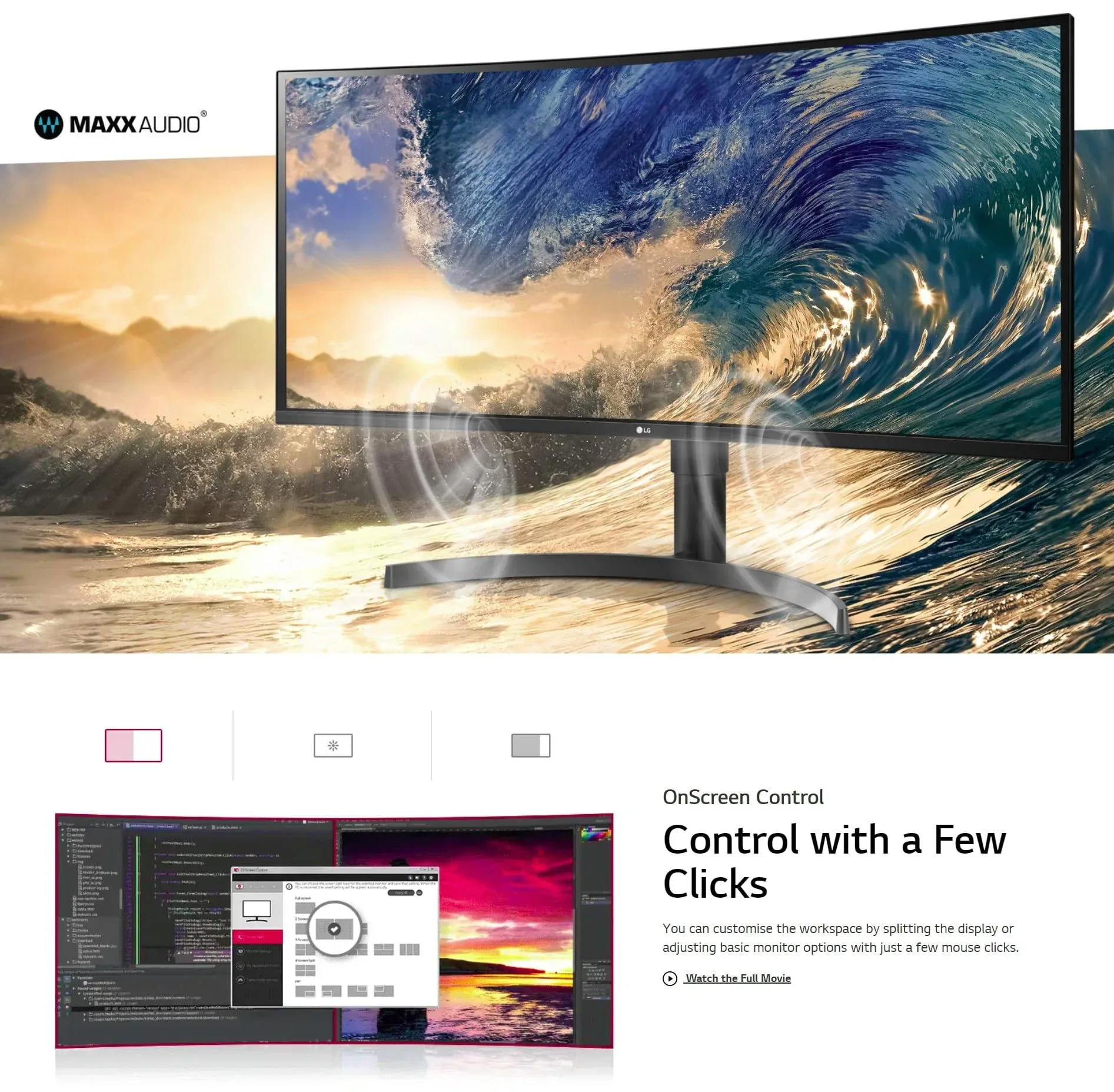 LG 35WN75C 35'' UltraWide™ CURVED QHD 100Hz HDR MONITOR WITH Type-C