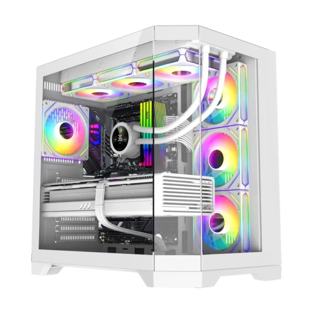 product-118548-1-1 GameMax HYPE-A full viewed designed Mid Tower ATX PC Gamig Case - White - Image 1
