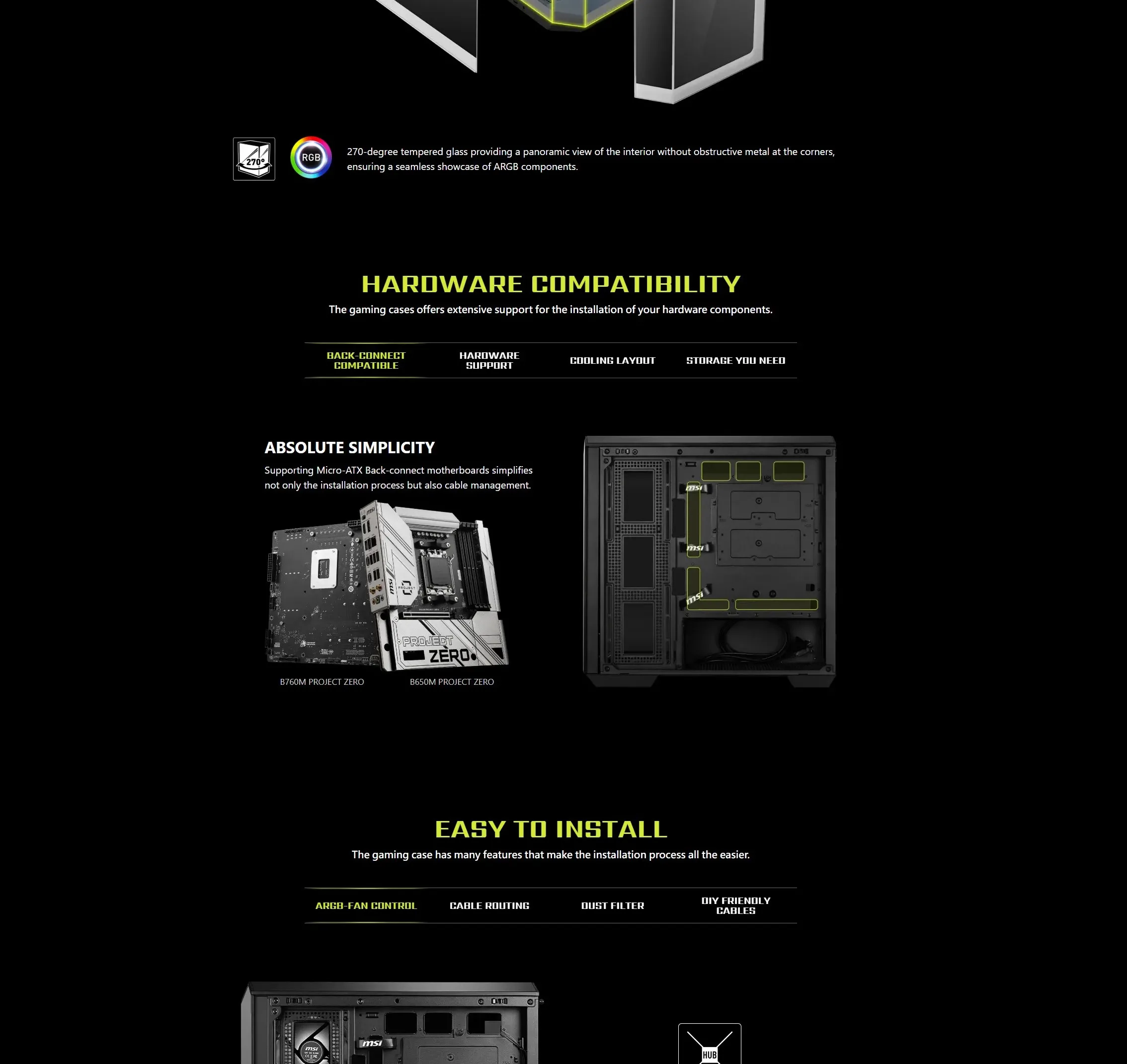 MSI MAG PANO M100R PZ Premium Mid-Tower Gaming PC Case - Black - spec 3 - MegaComputer.pk