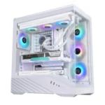 Lian Li Vector V100R ATX Mid-Tower PC Case, 4 x 120mm ARGB PWM Fans Pre-Installed, LED RGB Strip, Display Platform with Tempered Glass, Support 420mm GPUs, 360mm Radiator, Optimized Airflow White