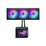 ASUS ROG Ryuo IV SLC 360 ARGB Liquid CPU Cooler 6.67" AMOLED Display 360mm Radiator 3x 120mm MF-12C aRGB Fans 2650 RPM Speed 71.44 CFM Fan Airflow - Black