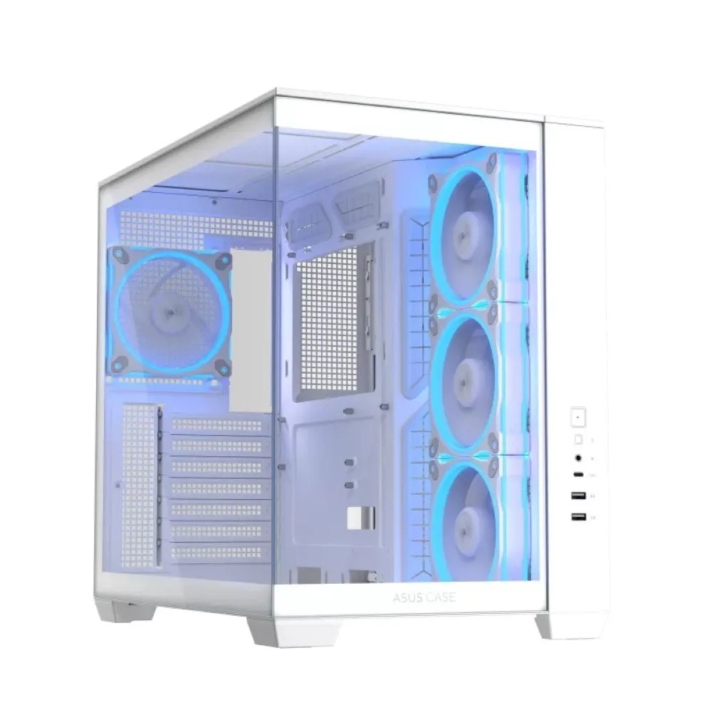 product-120666-1-1 ASUS A32 Plus TG ARGB ATX PC Case - White - Image 1