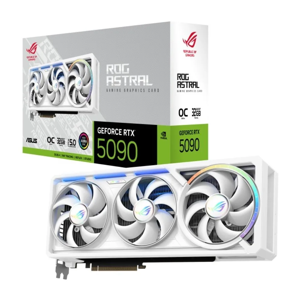 product-120858-1-1 Asus ROG Astral GeForce RTX 5090 32GB GDDR7 WHITE OC Edition Graphics Card - Image 1