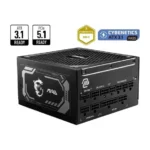 MSI MAG A1250GL PCIE 5, 80 GOLD Fully Modular Gaming PSU, 12V-2×6 Cable, ATX 3.1 & PCIE 5.1 Ready, 1250W Power Supply
